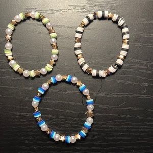Set of 3 preppy bracelets